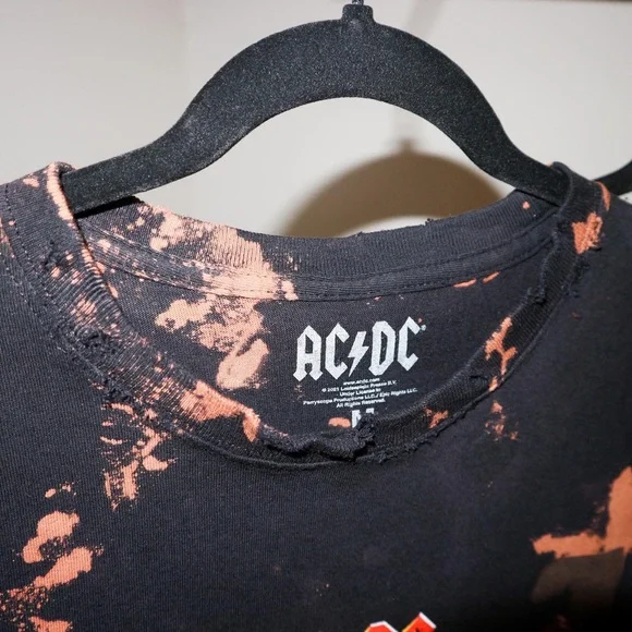 Unisex AC/DC Hand-Dyed & Distressed T - Picture 3 of 3